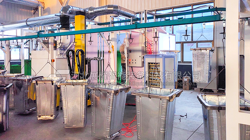 保定垃圾桶粉末喷涂流水线项目案例